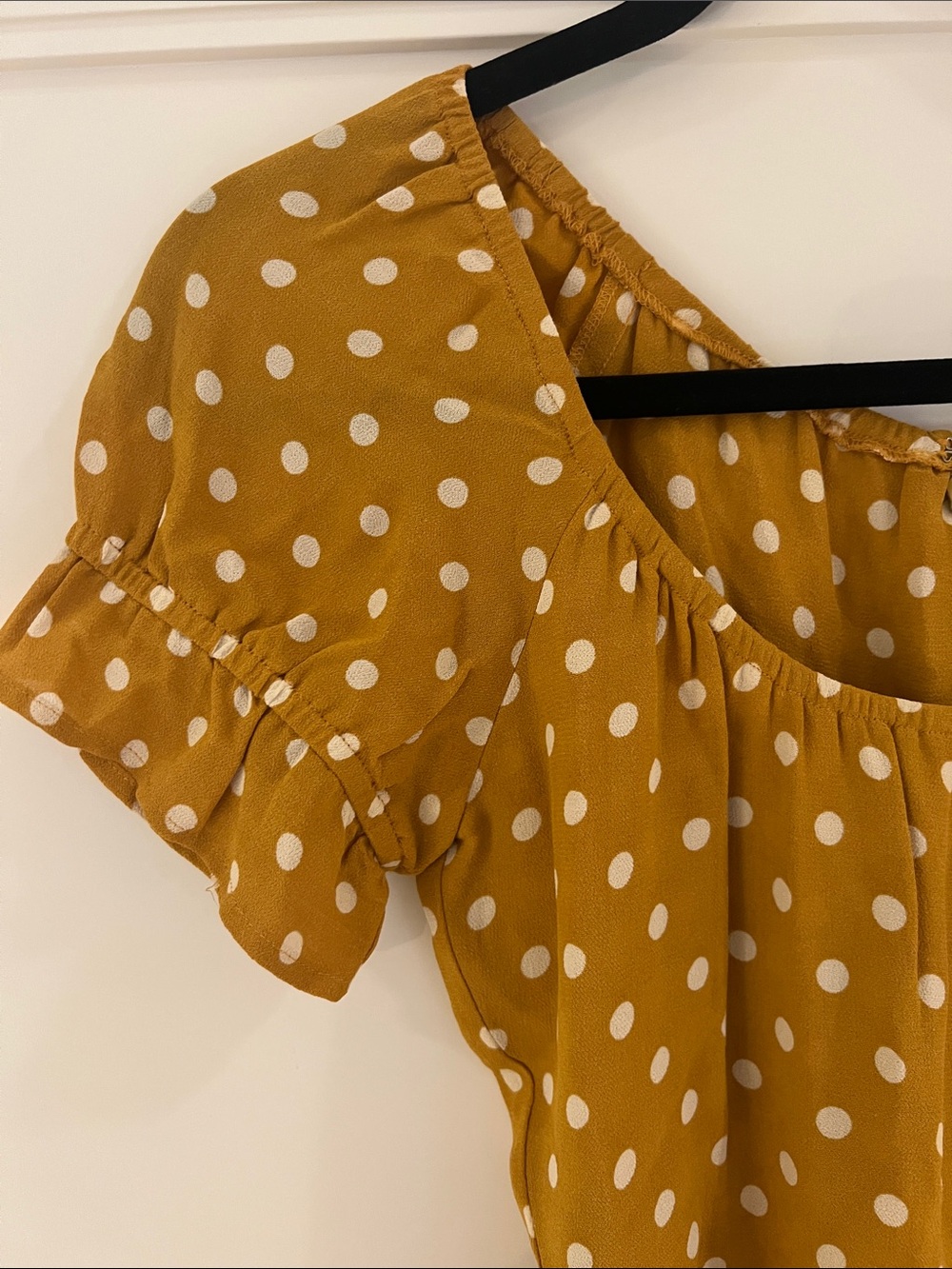 Reformation Mustard Polka Dot Mini Dress - Picture 2 of 4